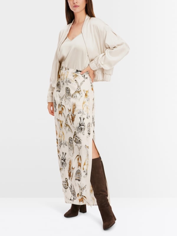Marc Cain Langer Rock mit Tier-Print Neueste Mode