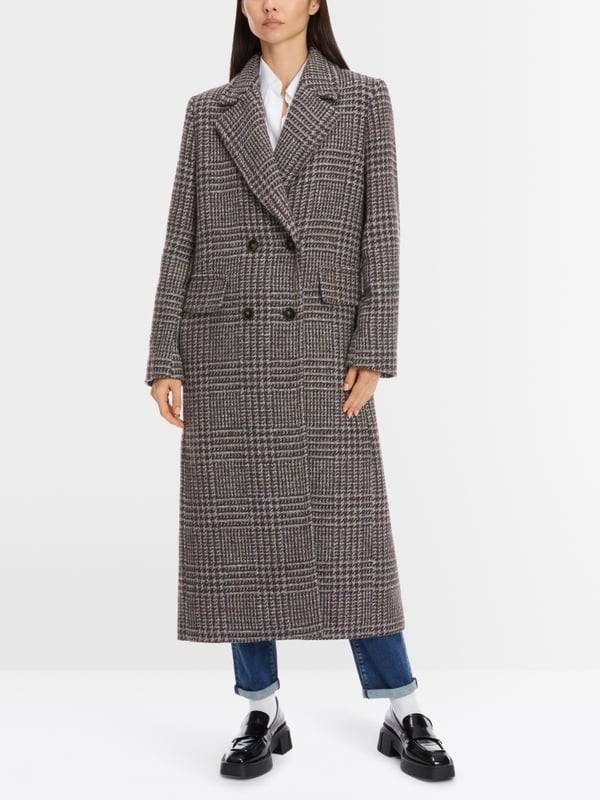 Marc Cain Langer Blazer-Mantel in Vintage-Karo Tiefpreis
