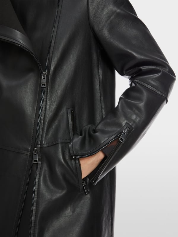 Marc Cain Lange Lederjacke mit Zipp Nur für heute