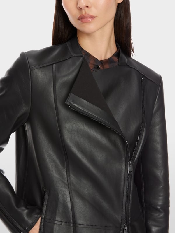 Marc Cain Lange Lederjacke mit Zipp Nur für heute
