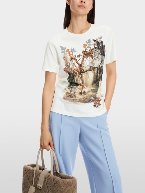 Marc Cain T-Shirt aus Baumwolle "Rethink Together" Kostenloser Versand