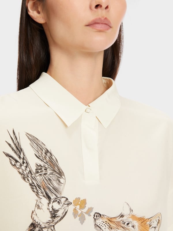 Marc Cain Bluse mit Polokragen und Print Cyber Monday