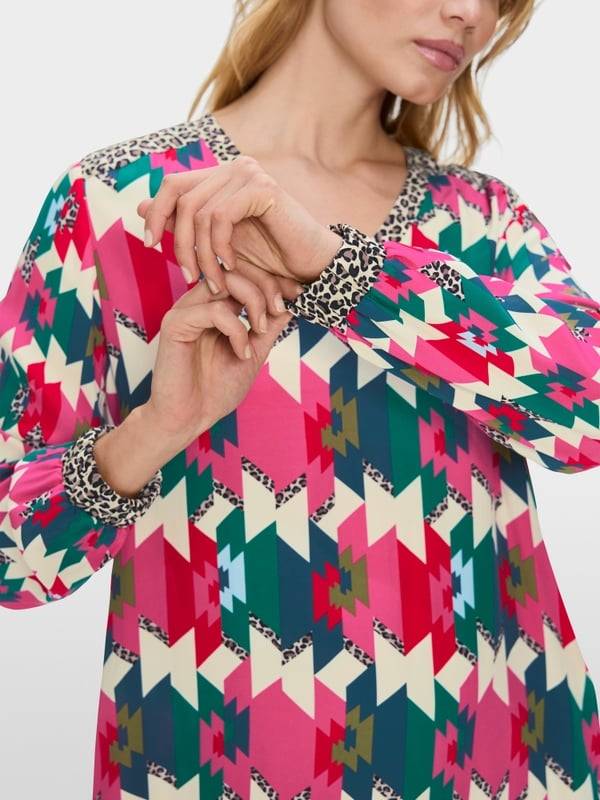 Marc Cain Viskosekleid in Material- und Mustermix Heißer Verkauf