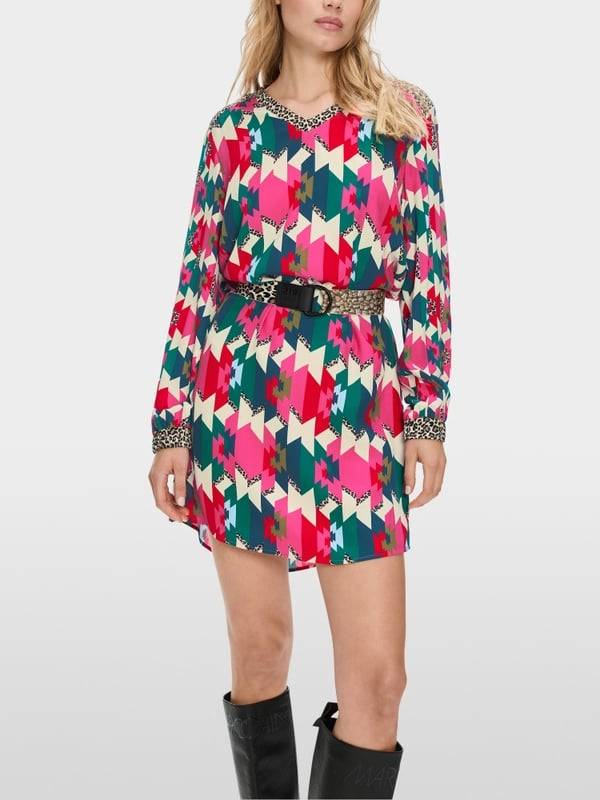 Marc Cain Viskosekleid in Material- und Mustermix Heißer Verkauf