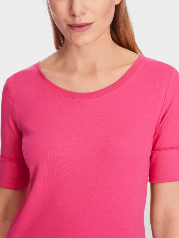 Marc Cain Baumwoll-T-Shirt mit 3/4-Ärmel Kostenlose Rückgabe