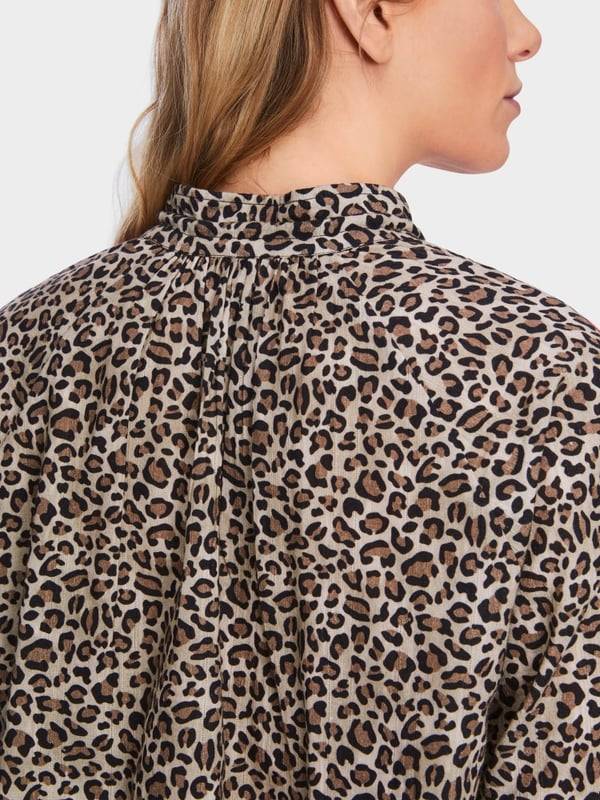 Marc Cain Baumwoll-Bluse mit Leo-Print Letzter Tag