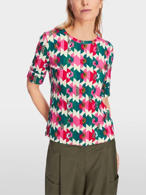 Marc Cain T-Shirt in Baumwoll-Ripp Rabatte dieses Monats
