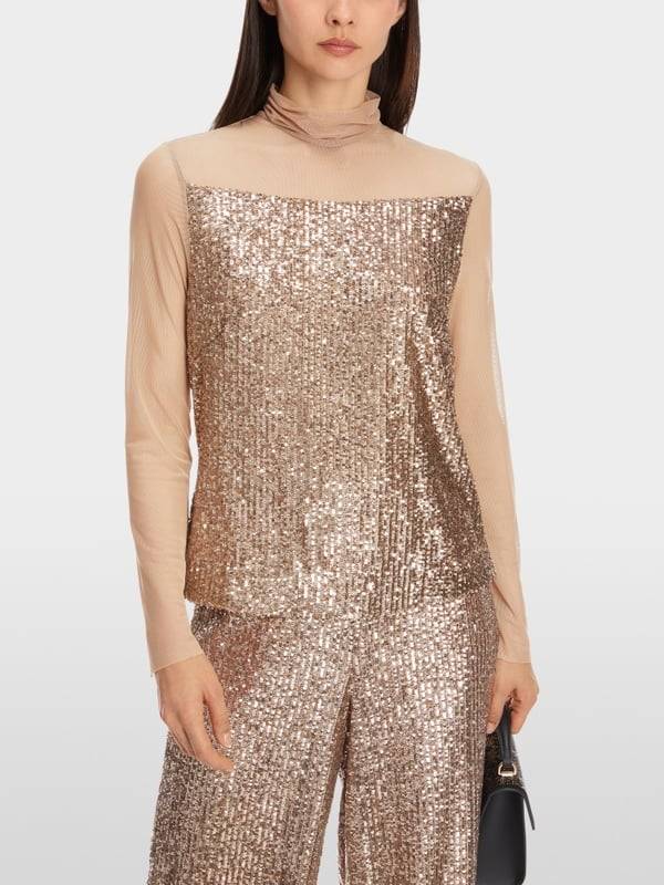 Marc Cain Schlupf-Bluse mit Pailletten Hotsell