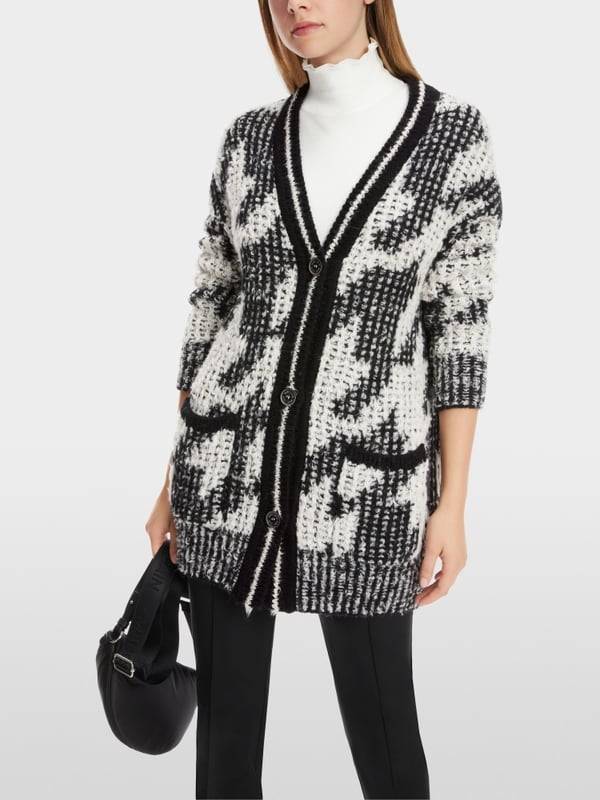 Marc Cain Chickcheck-Cardigan Knitted in Germany Valentinstagsangebot