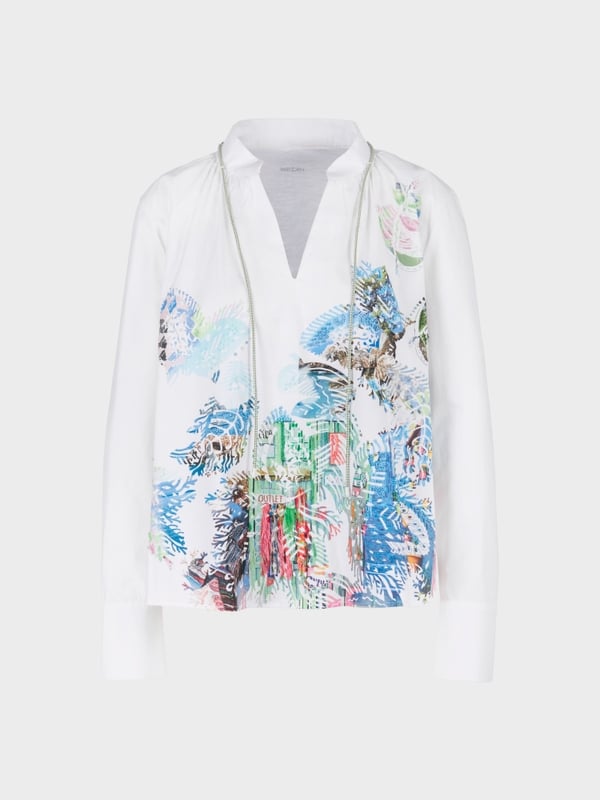 Marc Cain Bluse mit Print und Applikationen Begrenzt auf 3 Tage