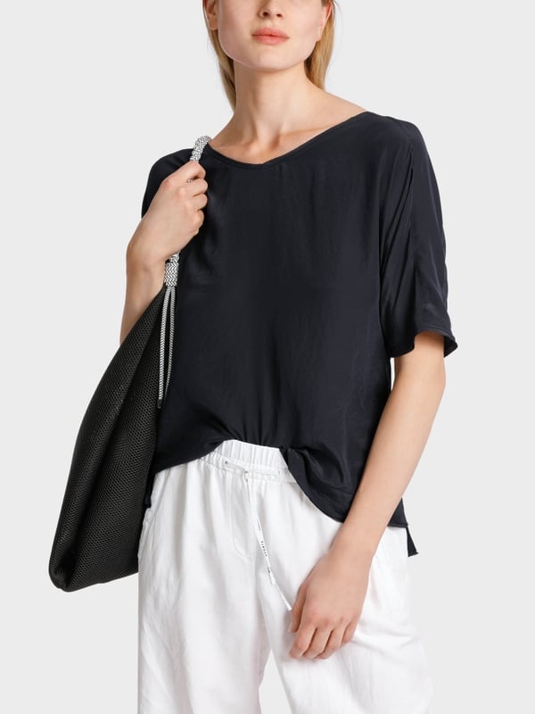 Marc Cain Unifarbene Schlupfbluse Black Friday Preise