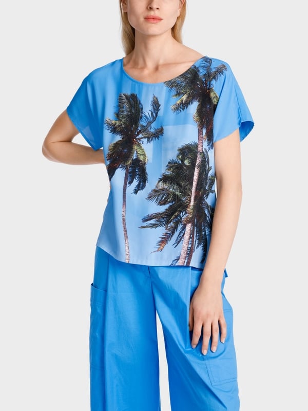 Marc Cain Bluse mit Palmenprint 50% Rabatt für begrenzte Zeit
