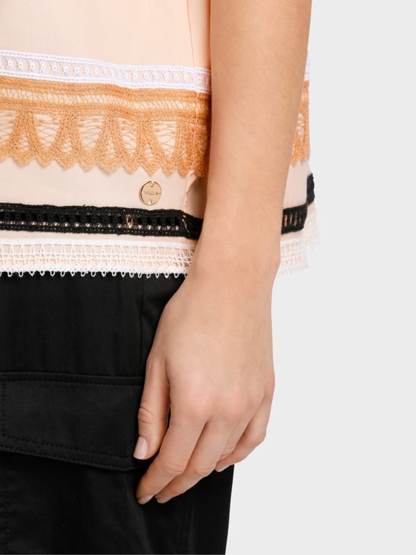 Marc Cain Weite Bluse mit Spitzendetails Verkauf