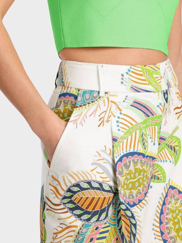 Marc Cain Modell WICHITA – Bundfaltenhose bedruckt Versandkostenfrei