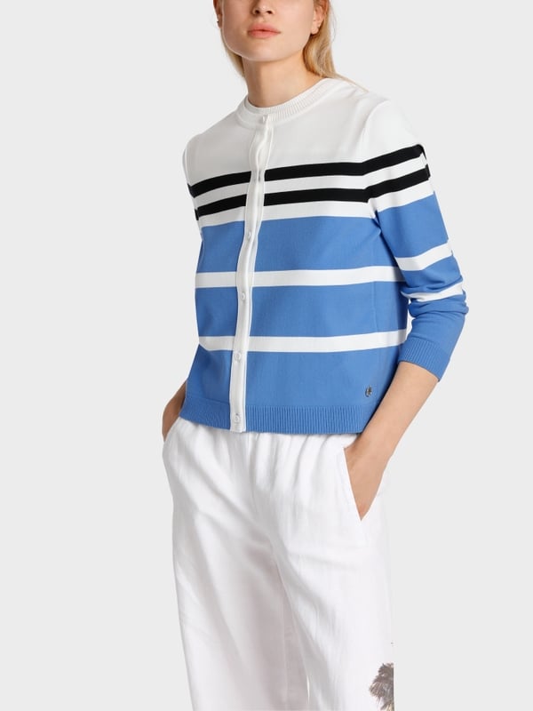 Marc Cain Gestreifter "Rethink Together" Cardigan Cyber Monday