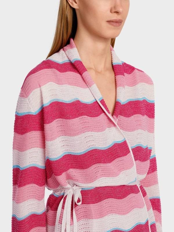 Marc Cain Gestreifter Cardigan im Wellenmuster Blitzangebot