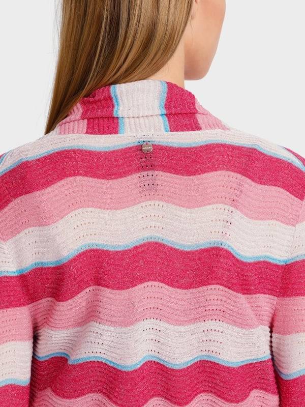 Marc Cain Gestreifter Cardigan im Wellenmuster Blitzangebot