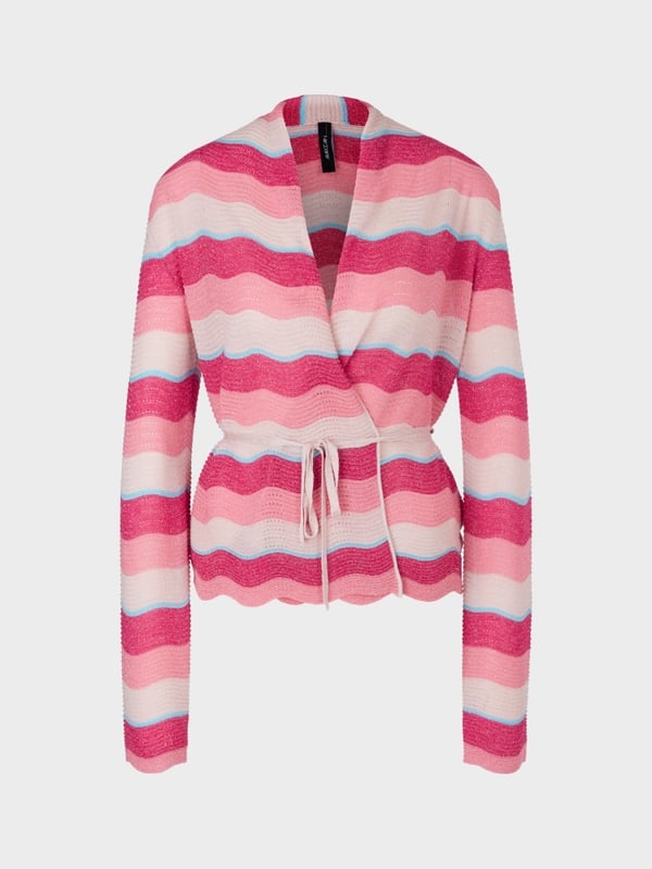 Marc Cain Gestreifter Cardigan im Wellenmuster Blitzangebot
