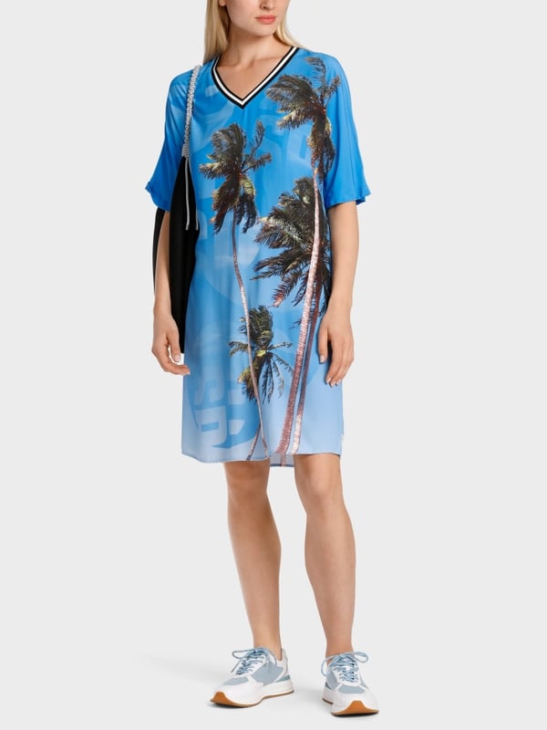 Marc Cain Kleid mit authentischem Palmenprint 50% Rabatt für begrenzte Zeit
