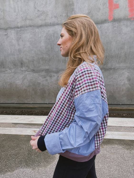 Nonoi Studio Blouson // Rosa + Blau // Onesize Bis zu 50% Rabatt