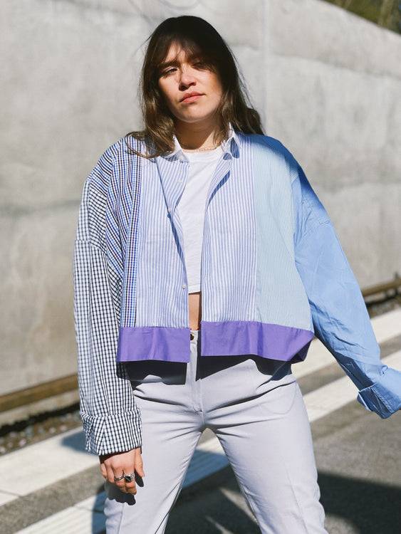 Nonoi Studio Blouson // Blau + Lila // Onesize Bis zu 55% Rabatt