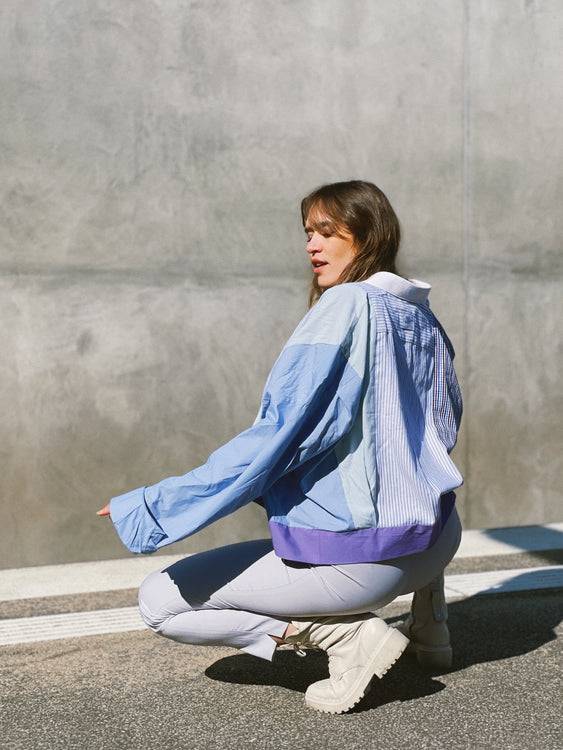 Nonoi Studio Blouson // Blau + Lila // Onesize Bis zu 55% Rabatt