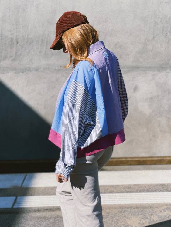 Nonoi Studio Blouson // Blau + Lila // Onesize Super Rabatt