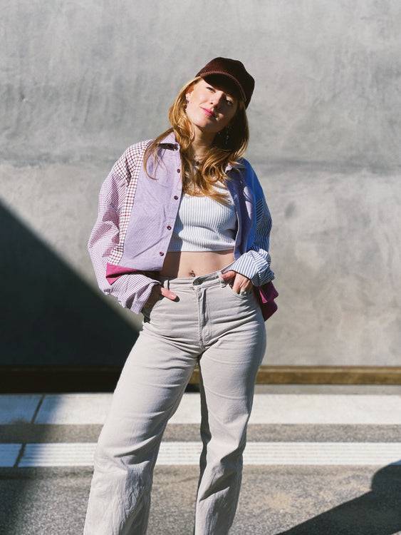 Nonoi Studio Blouson // Blau + Lila // Onesize Super Rabatt