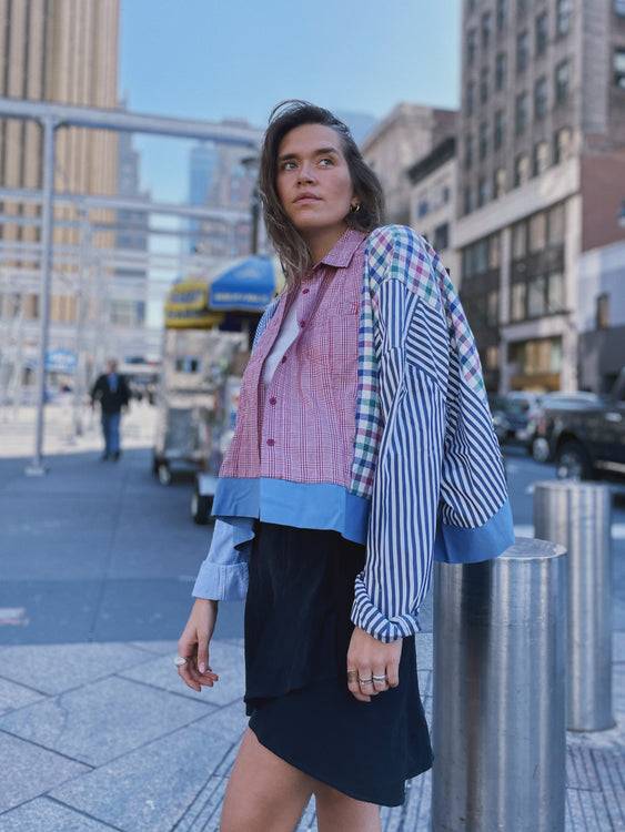 Nonoi Studio Blouson // Blau + Rot // Onesize Riesige Rabatte