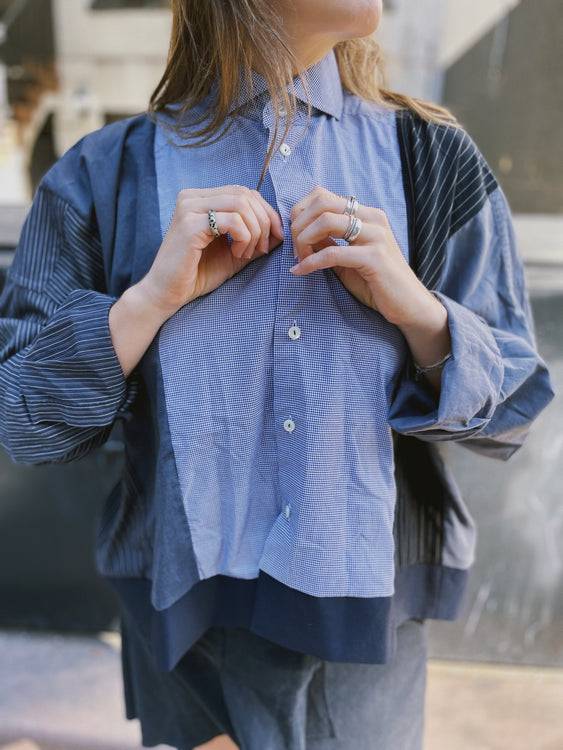Nonoi Studio Blouson // Blau + Schwarz // Onesize Fabrikladen
