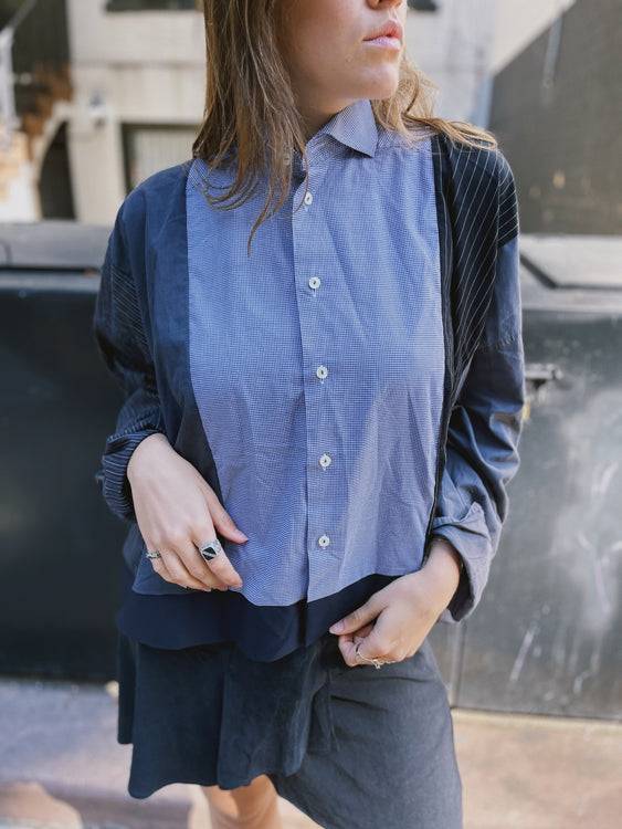 Nonoi Studio Blouson // Blau + Schwarz // Onesize Fabrikladen