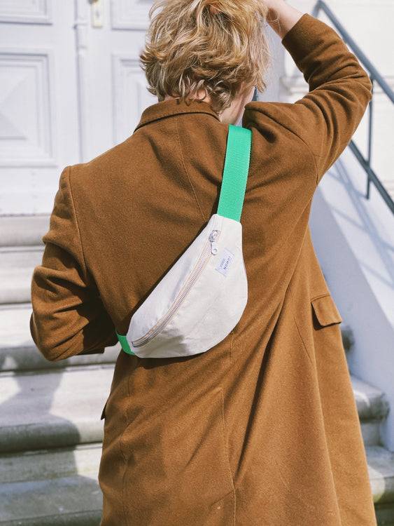 Nonoi Studio Bauchtasche BONNIE // Creme + Grün Blitzverkäufe