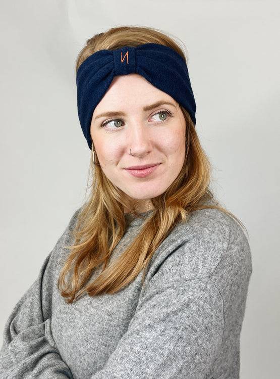 Nonoi Studio STIRNBAND "HUIBI" DUNKELBLAU // WOLLE Vatertagsangebot