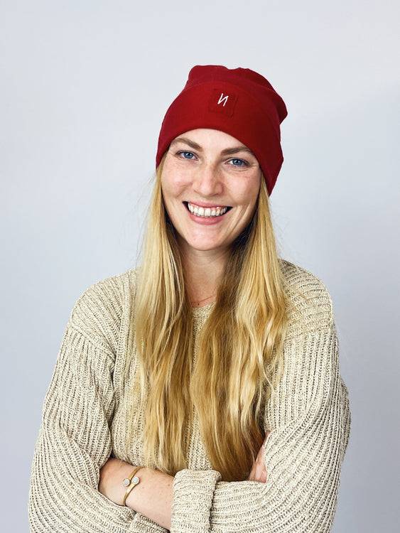 Nonoi Studio ROTE MÜTZE "PARIS" AUS KASCHMIR // UNISEX Exklusive Angebote