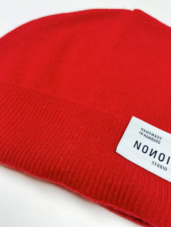 Nonoi Studio ROTE MÜTZE "ORJU" AUS KASCHMIR // UNISEX Kostenlose Rückgabe