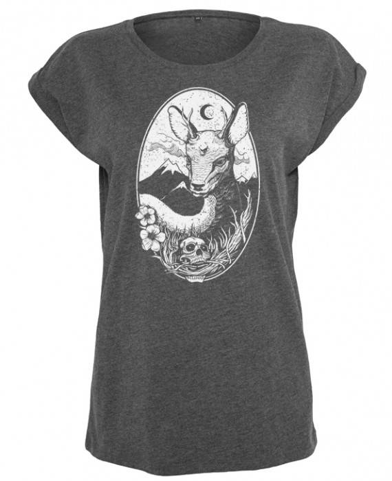 Rebel Rockers Deer Girl Loosefit Tee dark greyheather Black Friday Preise