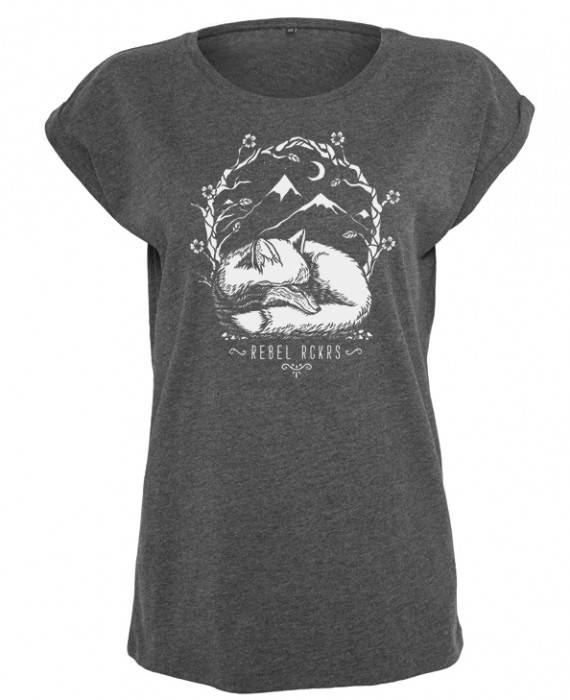 Rebel Rockers Fox Girl Loosefit Tee dark greyheather Im Verkauf