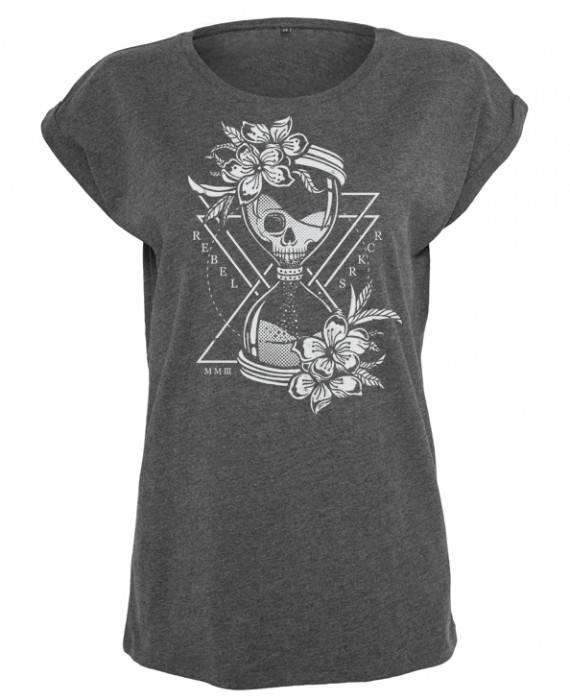 Rebel Rockers Hourglass Girl Loosefit Tee dark greyheather zollfrei