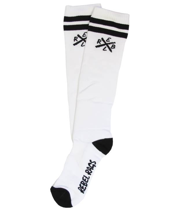 Rebel Rockers Tube Sock X wht Kostenloser Versand