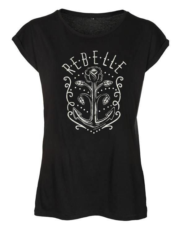 Rebel Rockers Fleur Girl Loosefit Tee blk Begrenztes Angebot