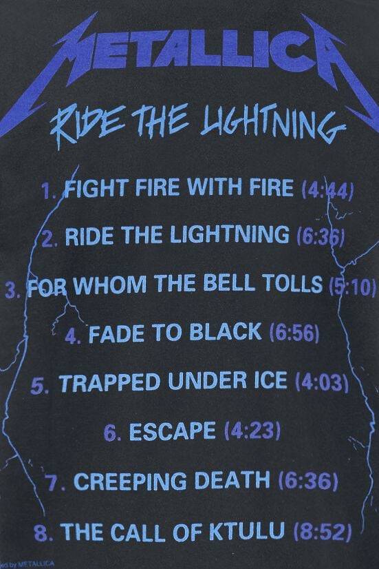 EMP "Ride The Lightning" T-Shirt schwarz von Metallica Black Friday Preise