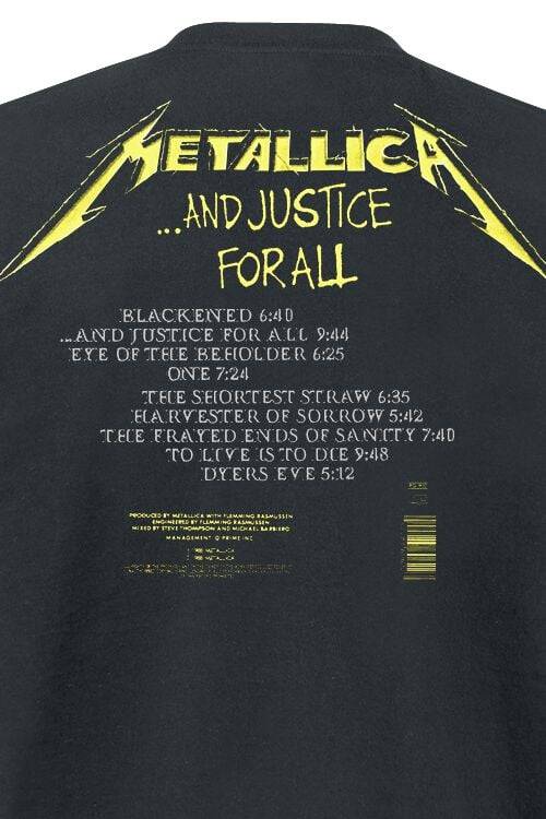 EMP " And Justice For All - Tracklist" T-Shirt schwarz von Metallica Im Verkauf
