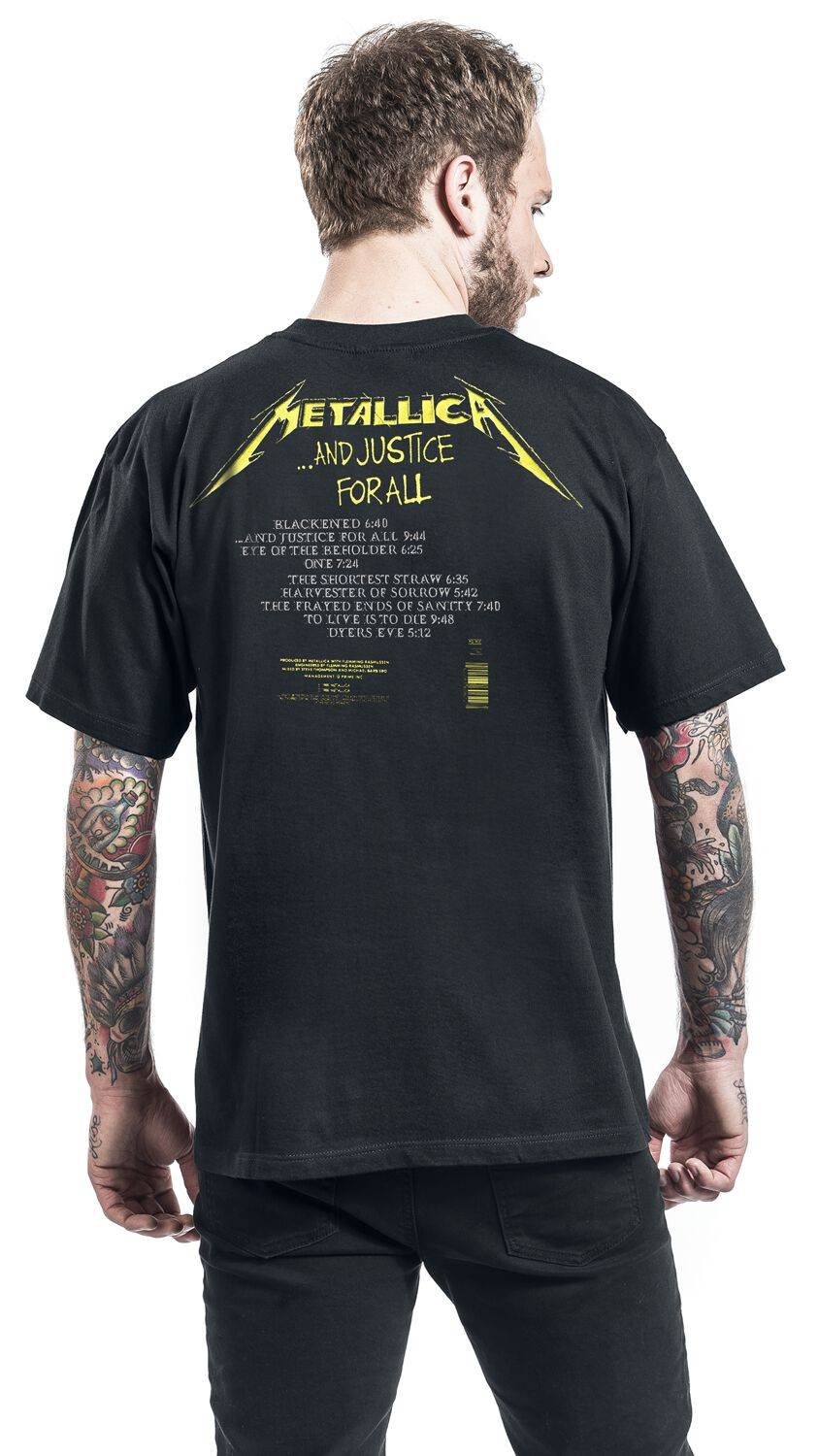 EMP " And Justice For All - Tracklist" T-Shirt schwarz von Metallica Im Verkauf
