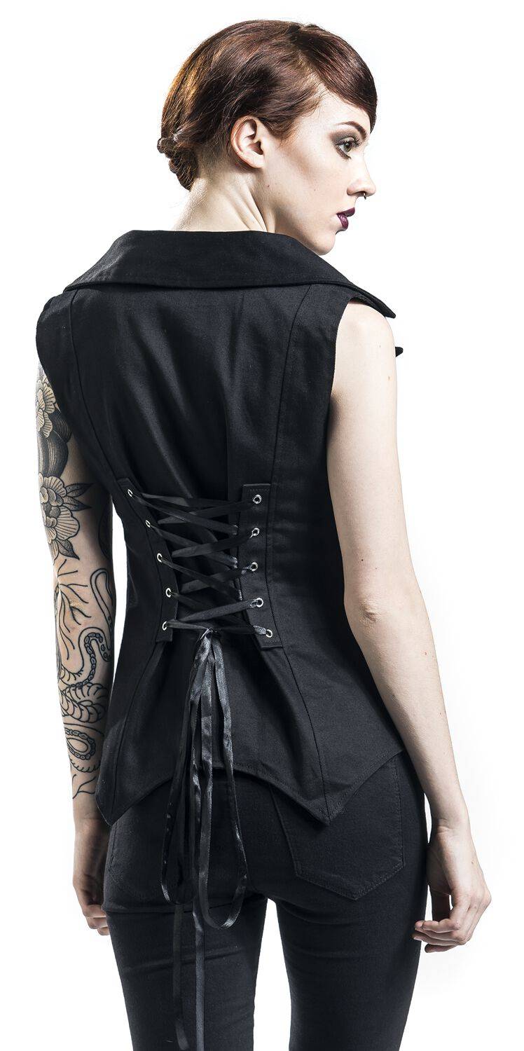 EMP Weste schwarz von Gothicana by EMP Bis zu 50% Rabatt