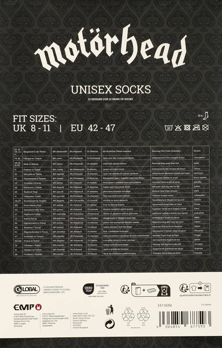 EMP "Socken-Adventskalender" Adventskalender multicolor von Motörhead Bis zu 55% Rabatt