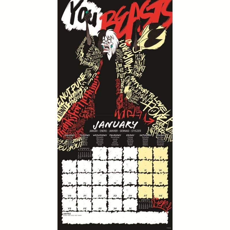 EMP "Villains - Wandkalender 2025" Kalenderbuch multicolor von Disney Online Outlet