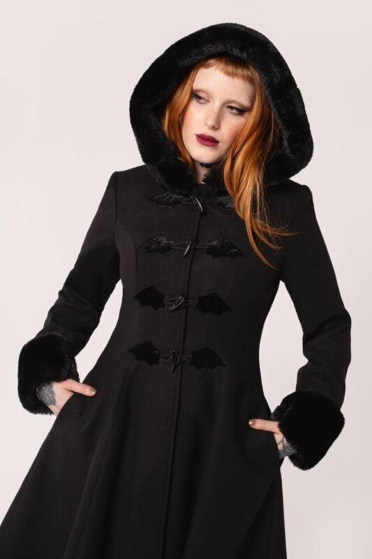 EMP "Batilda Coat" Mantel schwarz von Hell Bunny Sonderangebote