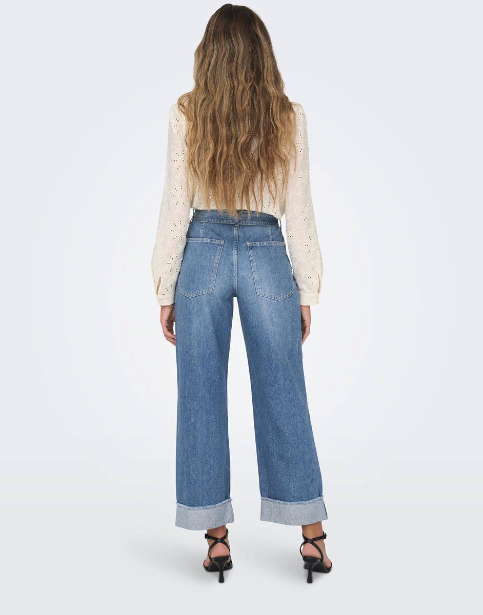 EMP "Onlmaddie Ex HW Wide Belt Fold UP DNM" Jeans blau von Only Limitierter Zeitrabatt