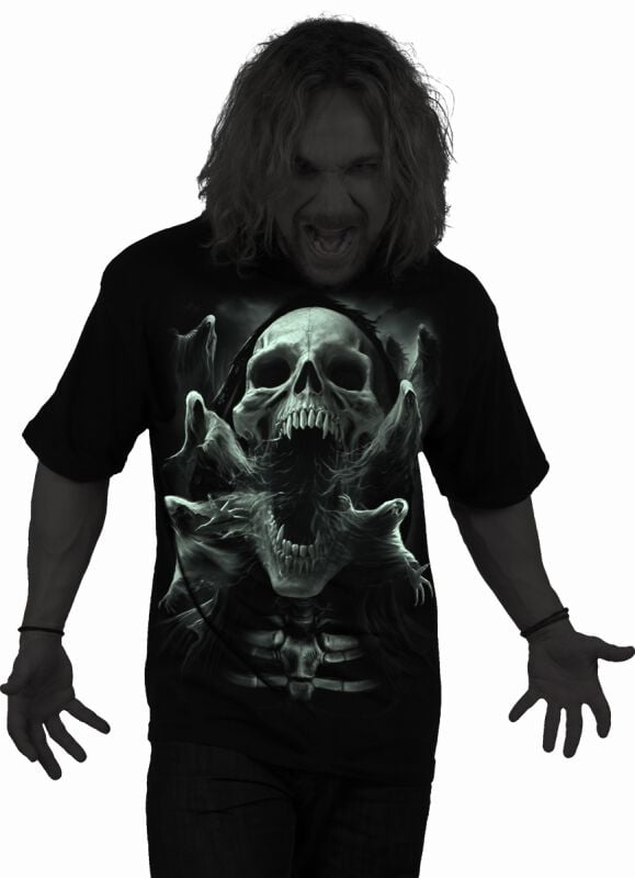 EMP "Ghost Skull - Glow In The Dark" T-Shirt schwarz von Spiral Fabrikpreis