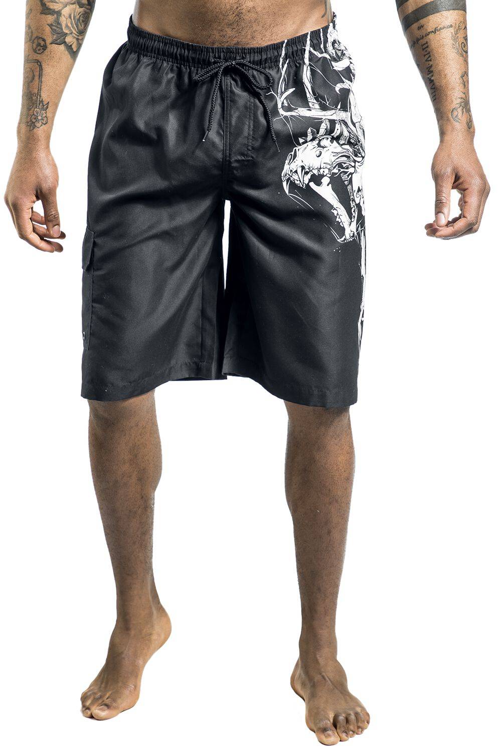 EMP Badeshort schwarz von Gothicana by EMP Begrenztes Angebot